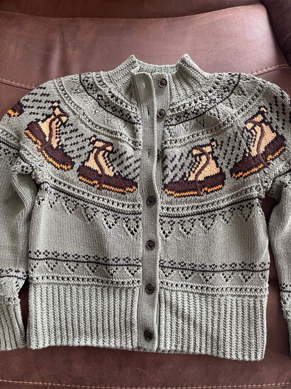 L.L. Bean Women's Signature Cotton Fisherman Sweater, Cardigan Fair Isle